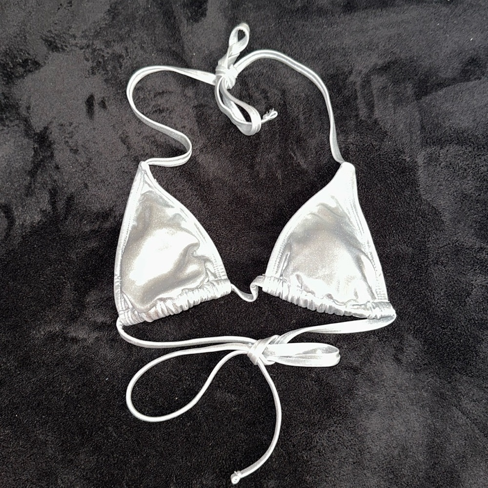 Silver Holographic Bikini Top